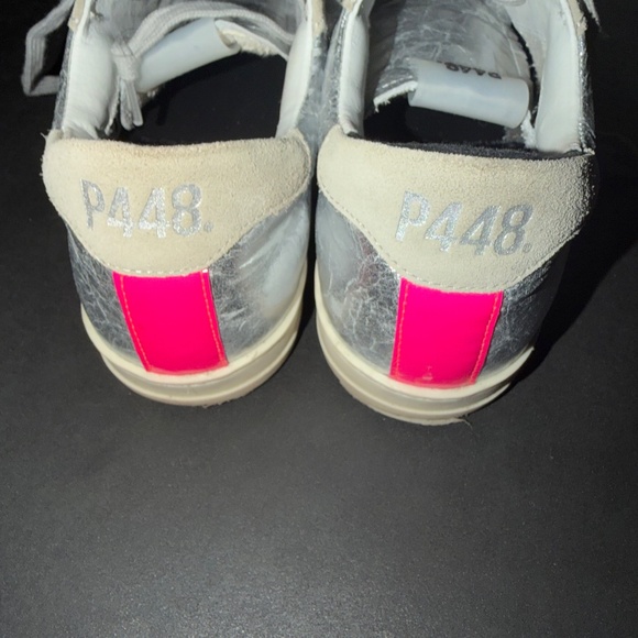 P448 JOHN GHINEA Fuschia & Silver Sneakers - Picture 3 of 5